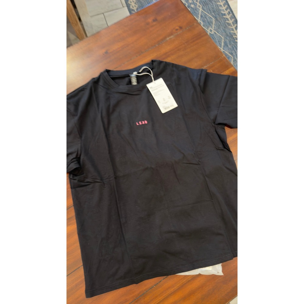 LSKD Together We Rise FLXCotton Oversized Tee Black Candy Pink Large NWT NEW - Picture 3 of 16